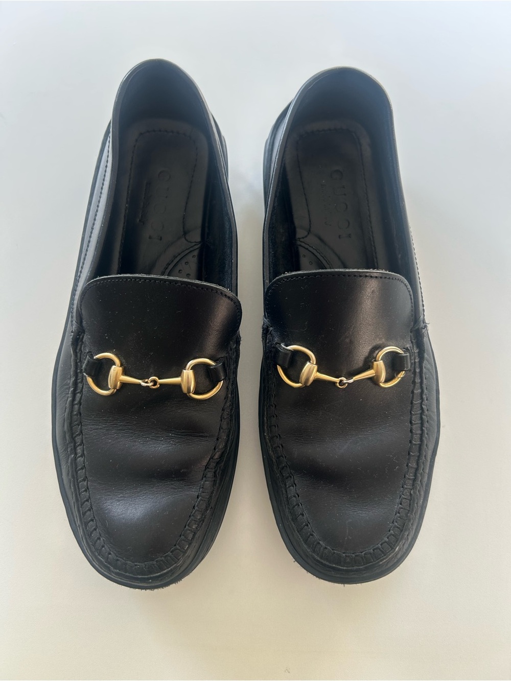 Gucci Black Leather Vintage Horsebit Loafers